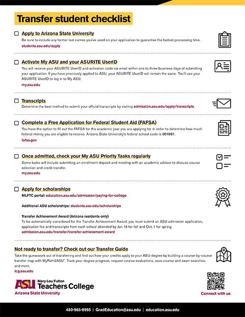 Transfer student checklist thumbnail