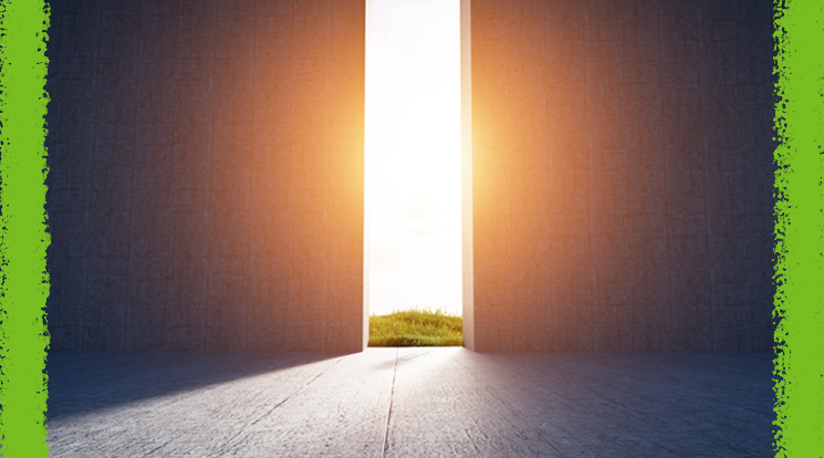 light shining through a entry way