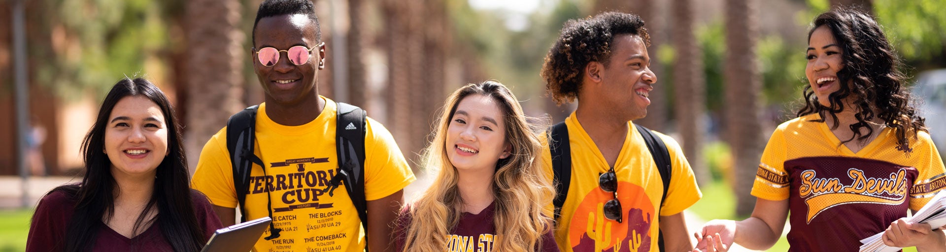 first year students on palm walk at ASU