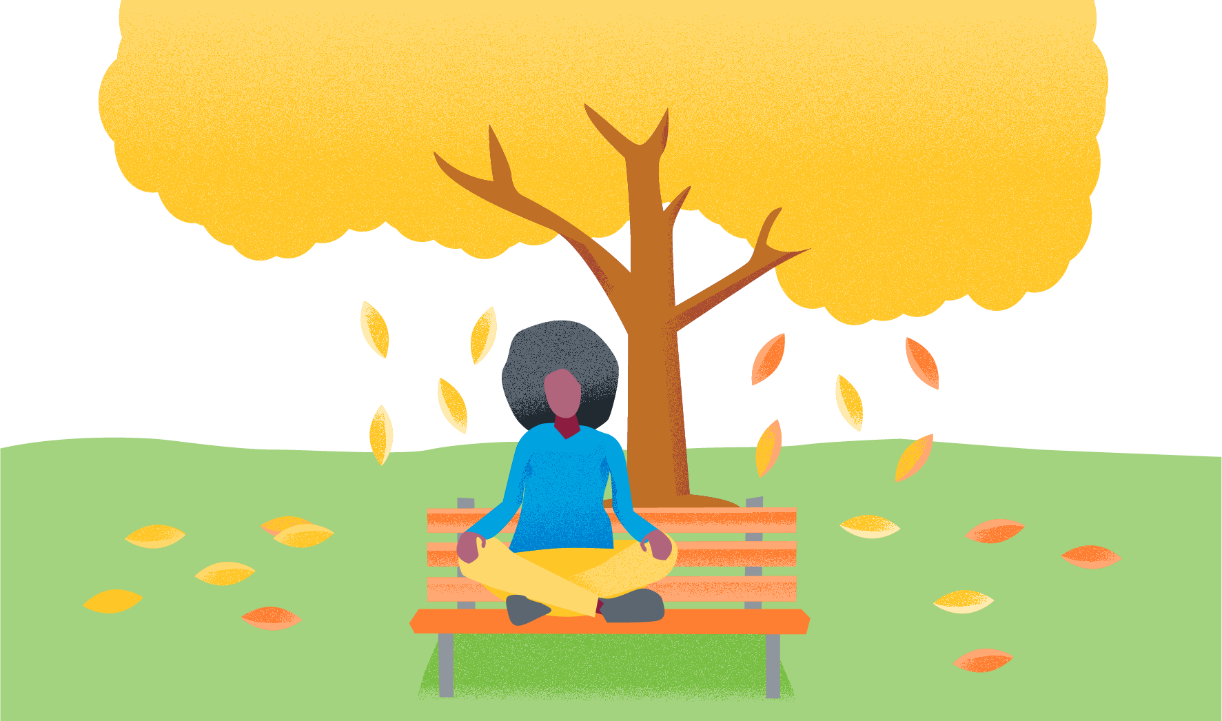 woman sitting on bench under tree