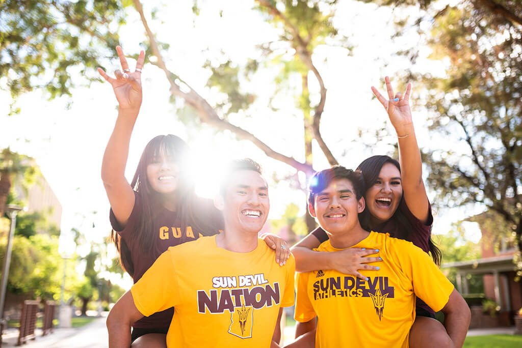 ASU students cheering
