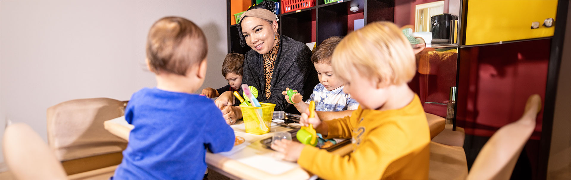 teacher in classroom of students