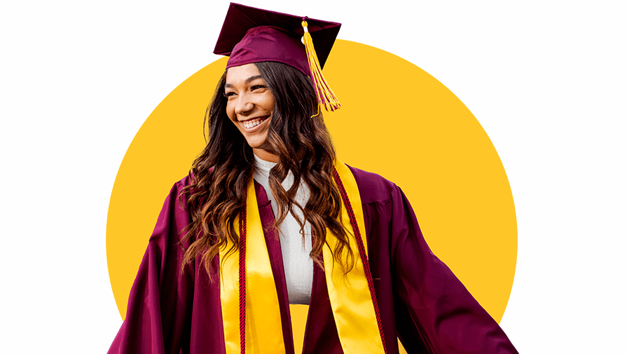 student at graduation ceremony
